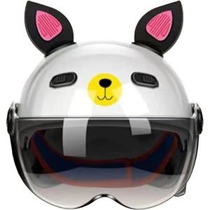 Motorhelm, DOT/ECE-gecertificeerde jethelm, retro-ontwerp lichtgewicht for bromfiets scooter F,48-56CM(A)