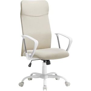 SONGMICS Bureaustoel, ergonomische bureaustoel, draaistoel, gevoerde zitting, in hoogte verstelbaar en kantelbaar, belastbaar tot 120 kg, OBN034K01, cappuccino-beige