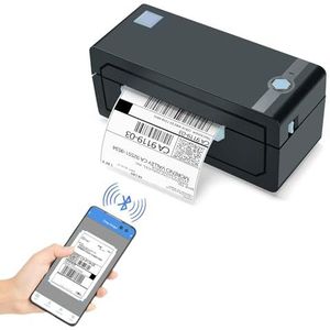 JADENS Bluetooth Thermal Monochrome Label Printer, 4x6 Shipping Label Printer, Compatible with Android&iPhone and Windows, Widely Used for Hermes, Royal Mail, Amazon, Shopify, Ebay