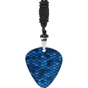 Blauwe Vis Schalen Stijl Gitaar Pick Ketting Gepersonaliseerde Hanger Ketting Sieraden Pick Ketting Gift