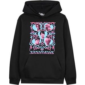 KPop Demon Hunters Sweatshirt met capuchon voor meisjes, 4-14 jaar, Huntrix of Saja Boys, winterkleding, cadeau voor fans, zwart/roze Saja Boys, 9-10 Jaar
