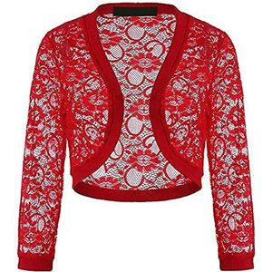 Bolero - C-rood - Lange Mouw - Open Voorkant - Dames
