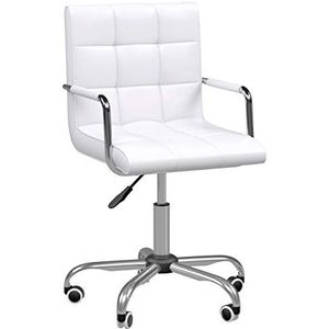 HOMCOM kantoorstoel draaistoel cosmetische kruk kruk met wielen draaikruk werkkruk directiestoel stoel bureaustoel (model 2)