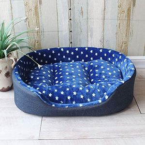 Hongtai Luxe Pet Kennel Huis Warm Large Dog Bed Cat Cushion Mat Sofa For Grote Honden Puppy Teddy Sofa S M L XL Size (Color : Small stars, Size : 89cmX73cmX22m)