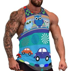 Gestreept patroon voor kleine jongens heren tanktop grafische mouwloze bodybuilding T-shirts casual strand T-shirt grappige sportschool spier