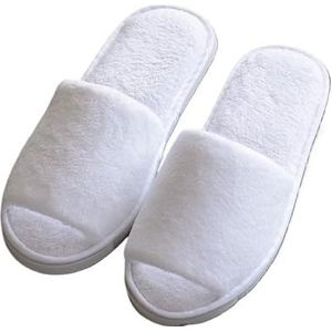 LPHFDCS Dames Slippers 1 Paar Mannen Vrouwen Wegwerp Hotel Slippers Koraal Fleece Open Teen Thuis Katoenen Slides Reizen Gast Slipper Pluizige Slippers, Wit, one size