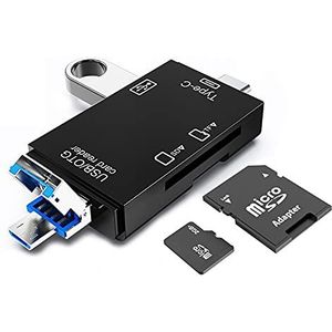 SD-kaartlezer, Seminer 6-in-1 USB C/Micro/USB-geheugenlezer Camera Viewer SD Micro SD SDXC MMC SDHC OTG Adapter Compatibel voor MacBook Computer Tablet Android Phone