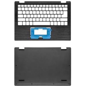 WANGHUIH Bovenste handsteun hoes + bodembedekking onderste behuizing compatibel met Acer Spin 1 SP111-33 N18H1 laptop, zwart (C+D)