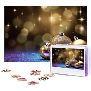 Gouden glitter kerstpuzzels 300 stuks gepersonaliseerde legpuzzels foto's puzzel voor familie foto puzzel voor volwassenen bruiloft verjaardag (74,9 cm x 50 cm)