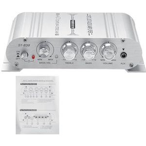 Audioversterker - 2.1CH - 40W - Hi-Fi Stereo Basversterker - Ondersteuning van 2 Luidsprekers en een Subwoofer