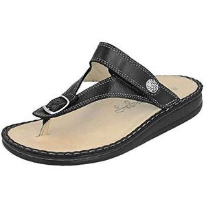 FinnComfort - Alexandria S - Teenslipper - Zwart - Wijdte H, Uitneembaar Kurken Voetbed