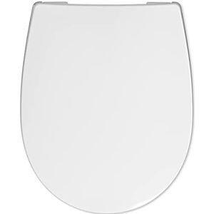 Haro Wc-bril Passat met deksel, hoogwaardige toiletbril met softclose-sluitmechanisme en takeOff-bevestiging, wit, artikelnummer 512131, 44,9 x 37,2 x 4 cm