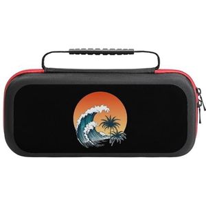 Surfer Big Wave Compatibel met Switch Carry Case Travel Beschermhoes Pouch met 20 Game Accessoires One Size