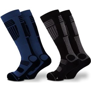 Occulto - Felix - Skisokken - Blauw Antraciet - Pak van 2 Paar - Maat 47-50