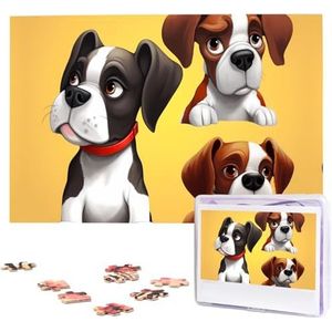 Grappige hondenpuzzels, 1000 stukjes, gepersonaliseerde legpuzzels, houten fotopuzzel voor volwassenen, familie, foto, puzzelgeschenken voor bruiloft, verjaardag, Valentijnsdaggeschenken (74,9 x 50