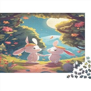 Fox Bunny Impossible puzzel, behendigheidsspel voor het hele gezin, kleurrijk legspel, dieren volwassen puzzel 300 stuks (40 x 28 cm)