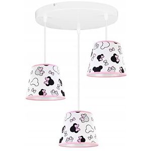 Light-Home - MINNIE - Pendellamp Kinder - Moderne Hanglampe voor Kinderkamer - Lampe met Lampenkap - Metaal en Materiaal - E27 - Klassiek 3-Lichtbronnen Oval - Wit en Roze