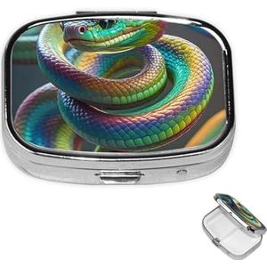 Pil Case Rechthoek 3 Compartiment Pillendoos Ronde Pil Organiseer Metalen Waterdichte Geneeskunde Organizer Doos voor Reizen Kleine Pillen Container Draagbaar voor Supplementen