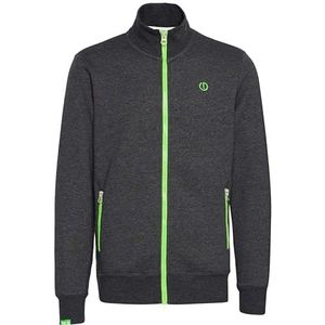 !Solid Sweatvest 'BennTrack'  antraciet / groen