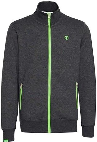 !Solid Sweatvest 'BennTrack'  antraciet / groen