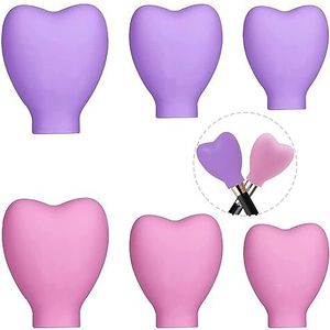 WZTCIBUR 6 stuks make-up kwasten bescherming siliconen make-up borstelhouder borstelbescherming hartvorm zachte siliconen make-up borstelhouder borstelhouder voor make-up borstelhouder