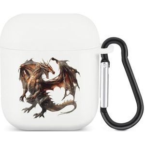 Dragon Leuke Case voor AirPods 2&1 Schokbestendige Beschermende Hoofdtelefoon Gevallen Cover Met Sleutelhanger voor Mannen Vrouwen