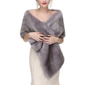 UERSJWYSO Bruiloftsfeestjurken van Imitatiebont Luxe Stola Zachte Bolero voor Avondjurken,6,One Size