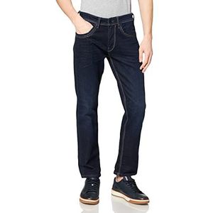 Tom Tailor heren jeans Marvin Straight, 10282 - Dark Stone Wash Denim, 33W / 30L