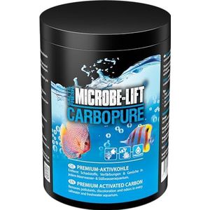 MICROBE-LIFT Carbopure – actieve koolfiltermedium, helpt bij geel water, medicijnen, giftige stoffen in het aquarium, 486 g