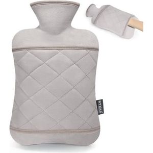 BYXAS warmwaterfles, 1,8 liter PVC warmwaterfles met handdeksel, pijnverlichting, warmtetherapie, handverwarmingskussen.