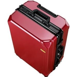 Koffer Koffer Trolleybox met aluminium frame for heren en dames 20 ""universele wielkoffer Wachtwoordkoffer (Color : Red, Size : 26inch)