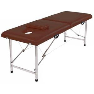 Draagbaar opvouwbaar schoonheidsmassagebed, acupunctuurbrandtherapie-begassingsbed met hoofdgat, therapie-tatoeagebed, geschikt for spa-salon(Brown)