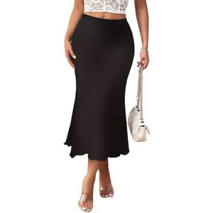 yk8fass Maxi-jurk met zomerprint de-9485, Zwart, M