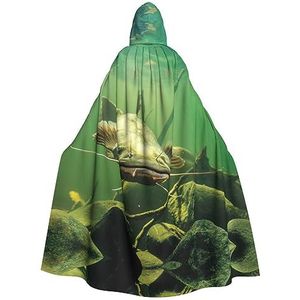 OdDdot Onderwater meerval print carnaval cape volwassen capuchon mantel heksenkostuum voor mannen en vrouwen cosplay kostuums