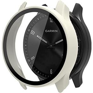 Onetuo beschermhoes voor Garmin Vívomove Sport, Hard PC hoes met glazen displaybescherming, compatibel met Garmin Vívomove Sport Smartwatch (lichtgeel)