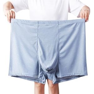 Oversized Ijszijde Mesh Ondergoed Voor Heren Hoge Taille Stretch Comfort Boxershorts Zomer Koel Huidvriendelijk Slipje(Color:Light gray,Size:10XL)