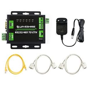 Waveshare Industrial RS232/RS485 to Ethernet Converter Dual Serial Ports TCP Server TCP Client UDP Server UDP Client HTTPD Client Supports Customized Webpage DNS Domain Name Resolution