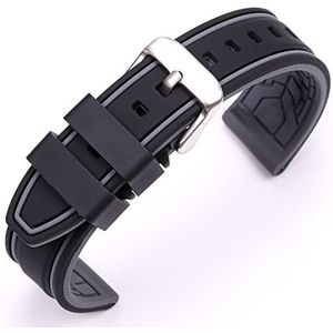 INEOUT Snelkoppelingssilicium horlogeband armband riem compatibel met Suunto 9 7 / Suunto 9 Brao/Suunto D5 / Suunto Spartan Sport Pols HR Baro (Color : Black gray, Size : 24mm)