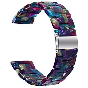 ENICEN Hars Watch Band Compatibel met Fitbit versa 3 / Fitbit Sense Smart Polsband Accessoires Dames Mannen Hars Armband Strap for Fitbit Sense (Color : Purple green flower)