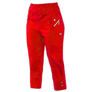 JM CLOTHING SS12 Womens Cropped Capri Broek Dames Driekwart Zachte 3/4 Stretchy Trek op Broek Elastische Taille Zakken Zomer Shorts Plus Size Broek, Rood, 40