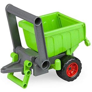 Lena 04214 - EcoActives groene aanhangwagen, aanhanger ca. 20 cm voor EcoActives tractor, kunststof aanhangwagen met natuurlijke houtgeur door houtaandeel, speelgoedaanhangwagen, vanaf 2 jaar, groen
