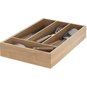 Secret de gourmet - Bestekset van roestvrij staal, 24-delig, met bestekbak van hout, Cadence collectie