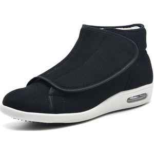 Diabetische herenschoenen met verstelbare sluiting, orthopedische wandelschoenen met klittenband, hoge bovenkant plus fluweel, antislip, ademend met ondersteuning van de voetboog for gezwollen voeten,