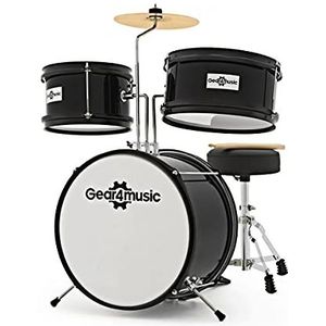 Junior drumstel voor kinderen van 3-6 jaar met accessoires van Gear4music Zwart
