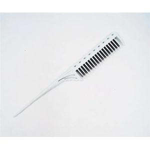 1 st draagbare haarkam haarborstel 3-rijen tanden plagen kam ontwarrende borstel rattenstaartkam komende kapperskammen (maat: wit)