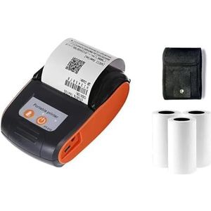 Thermisch Printer Mini Thermische Kassabon POS-printer Draadloos Bluetooth 58 Mm Draagbaar Ticket Factuur Factuur Zakelijk Detailhandel Met 3 Rollen Duidelijk Snel(Orange)