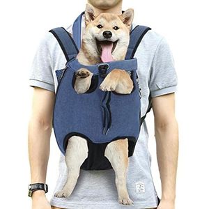 Hondenrugzak, Legs Out Pet Carrier-rugzak met verstelbare gevoerde schouderbanden, Kleine Pet Safety Carrier Reistas voor Reizen Wandelen Camping Abbto