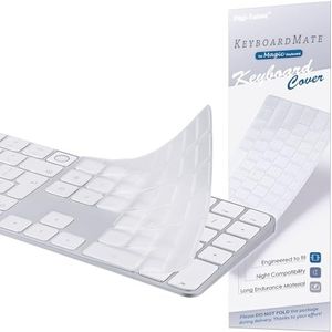 Toetsenbordhoes voor 2024 M4 iMac Magic Keyboard (Europese lay-out, 7-vorm invoertoets) Model A3119, Touch ID, met numerieke toets - ultradunne, beschermende en transparante toetsenbordhoes beschermer