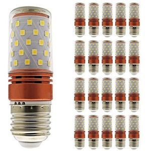Mengjay® 20 stuks E27 warmwitte LED-lampen, 12W vervangt 100W, 2700K, 800LM, niet dimbaar, 220-240V AC, zonder scintillement, zonder stroboscoop