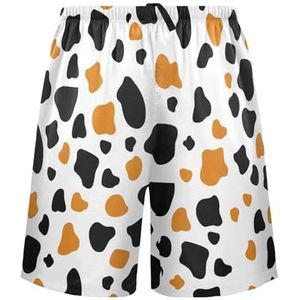 LI ZHI XIN Herenpyjamabroek, korte pyjamabroek, zomer casual shorts, elastische tailleband met trekkoord, rechte losse pasvorm met 2 zakken, S-XXL dierenprintpatroon, Meerkleurig, L